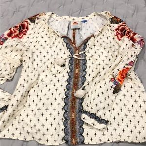 Farm for Anthropologie PM floral LS blouse